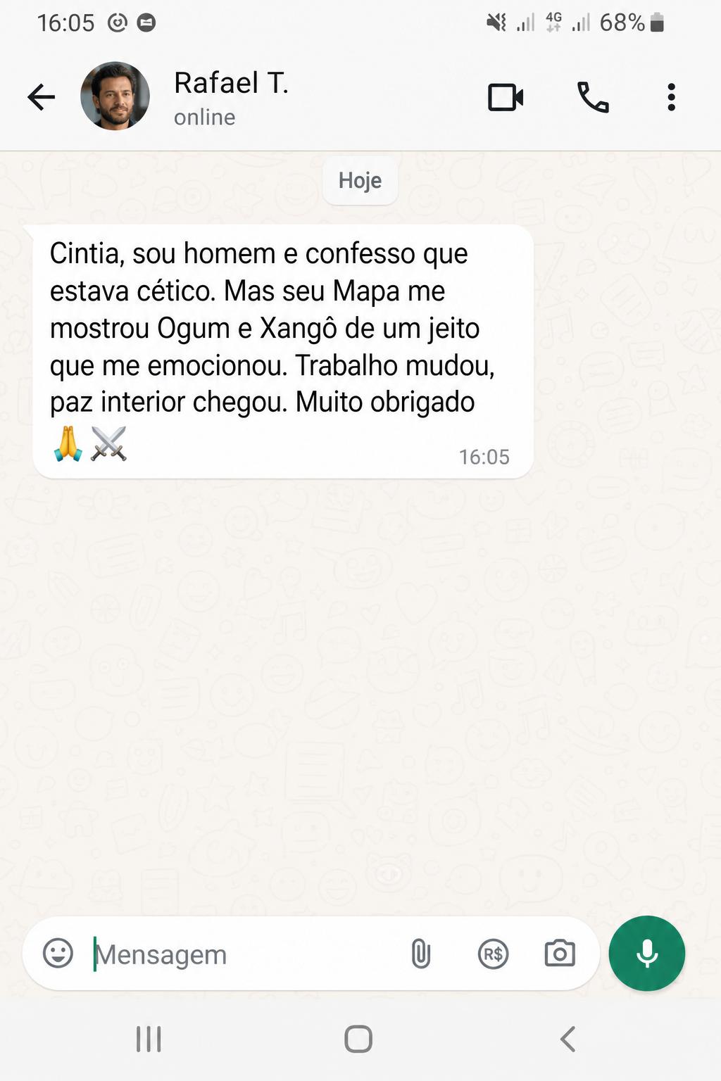 Print real do WhatsApp - depoimento 4