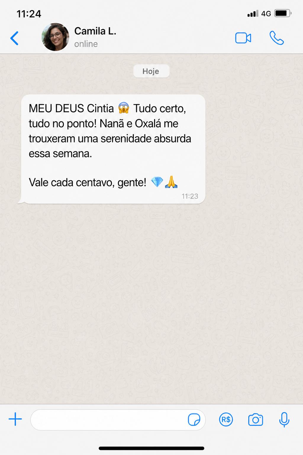 Print real do WhatsApp - depoimento 5
