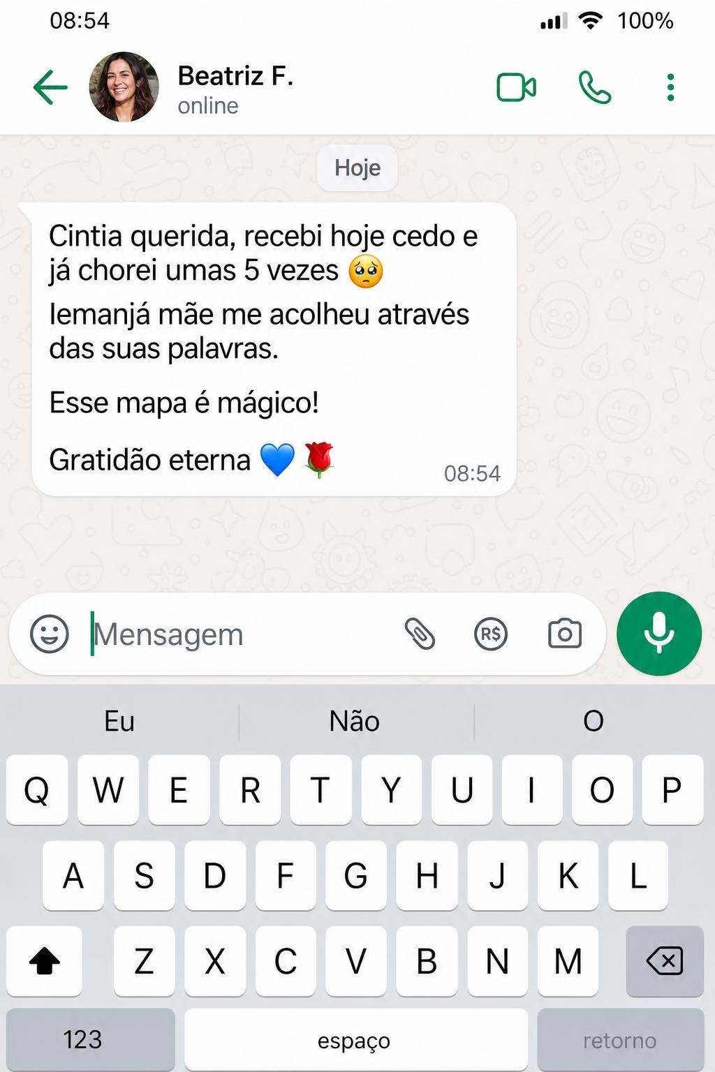Print real do WhatsApp - depoimento 6